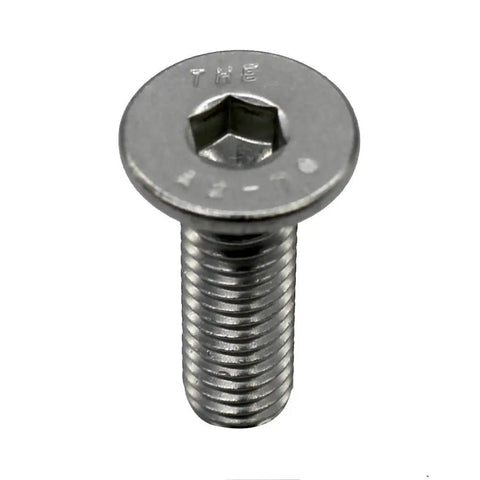Killer Quality A2 Stainless Steel Socket Countersunk Screws M3 X 12mm Hex Drive Flat Head Bolts showing detailed view of single screw.