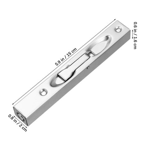 Two Sets Stainless Steel Flush Bolt For Double Doors Hidden Slide Bolt Latch Security Lock With Vertical Installation, front view