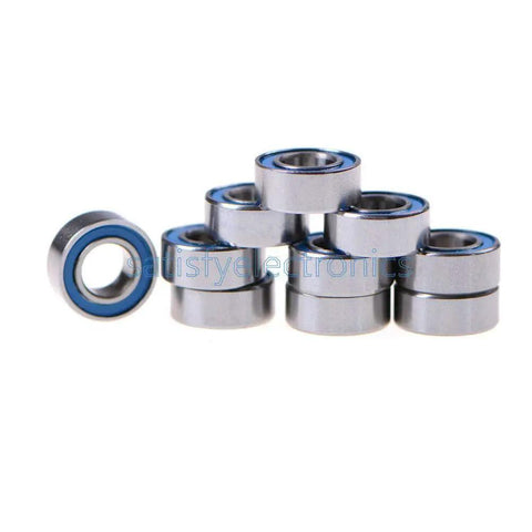 Stack of Miniature Ball Bearings 5x10x4 Mm 10 Pack With Blue Plastic Cover MR105 2RS High Precision Low Friction