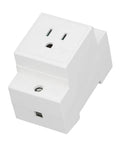 DIN Rail Mount Modular Power Socket Single AC Outlet With Built In Protective Outlet For Distribution Panel US 110 250V 15A Heavy Duty Nylon Casing Flame Retardant And Heat Resistant Built To Last