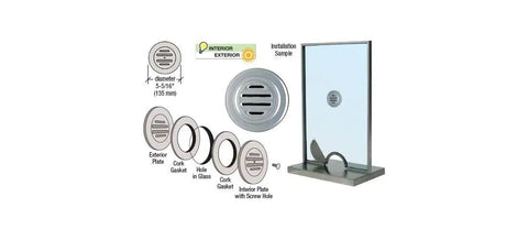Satin Anodized Aluminum No-Draft Speak-Thru For Ticket Windows And Box Offices, Easy To Install, Cutaway Installation View
