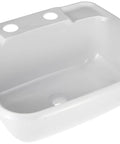 Molded Lavatory Sink White For RV And Camper Bathrooms With 6 Inch Tall Profile, 14.9 Inch Wide By 12.3 Inch Deep, Includes 6 Inch Tail Flange