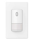Single Pole Motion Sensor Light Switch With 120 Degree PIR Coverage, Grounding Required And No Neutral Wire, Matte White, front view