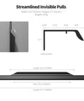 Diagram of 5 Pack 400mm Black Edge Finger Pull Drawer Door Handle for cabinets showing dimensions and cross-sectional view.