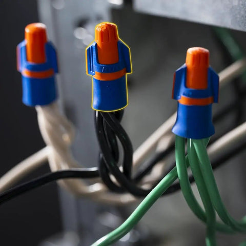 Twister Proflex Mini 30 643J Orange Blue Wire Connector Jar Of 500 Compact Twist On Wire Nuts For 22 To 12 AWG With Comfort SureGrip And Flexible Skirt For Tight Electrical Boxes on bundled wires