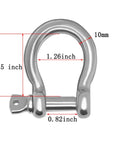 Two Pack Three Eighth Inch Screw Pin Anchor Shackle Premium 304 Stainless Steel 10mm heavy duty 1.45 inch shackle