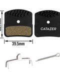 Hydraulic Disc Brake Pads For Four-Piston Shimano XT Calipers M820 M640 M6120 with measurements and accessories