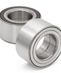 Front Wheel Hub And Bearing Assembly For Acura MDX RLX RDX Honda CR V HR V And Odyssey 2005 Through 2010 Models Ready To Roll Premium Aftermarket Replacement For Strong Long Lasting Performance, showing two silver bearings designed for smooth steering.