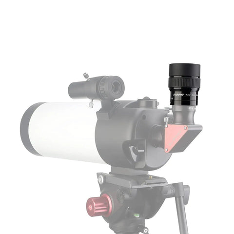 Dope Zoom Telescope Eyepiece 7.2-21.6mm 1.25 Inch FMC Optics mounted on telescope with focusing mechanism visible.