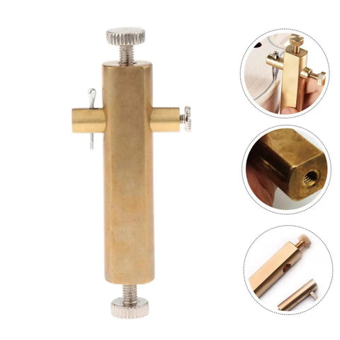 Pro Grade Violin Luthier Inlay Tool Curved Saddle Knife Accessory For Precise Grooving And Engraving Durable Workhorse For Pros And Hobbyists With High Gloss Finish in brass, close-up view.