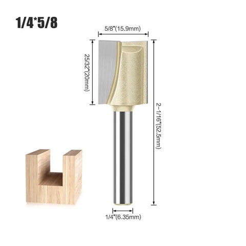 Top Tier 1/4 And 1/2 Inch Shank Slotting Cleaning Bottom Router Bit Set For Precision Woodworking, featuring a 1/4 inch slotting cutter.