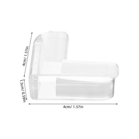 Side view of Four Pack Soft PVC Table Corner Protectors L Shaped Furniture Guards Easy Install Impact Absorbing Corner Covers