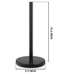 Premium 304 Stainless Steel Toilet Paper Holder With Three Roll Capacity Matte Black Freestanding Stand For Bathroom And Kitchen Organization Must Have Anti Slip Base Durable Corrosion Resistant Construction Easy Assembly shown with dimensions