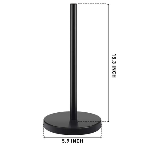 Premium 304 Stainless Steel Toilet Paper Holder With Three Roll Capacity Matte Black Freestanding Stand For Bathroom And Kitchen Organization Must Have Anti Slip Base Durable Corrosion Resistant Construction Easy Assembly shown with dimensions