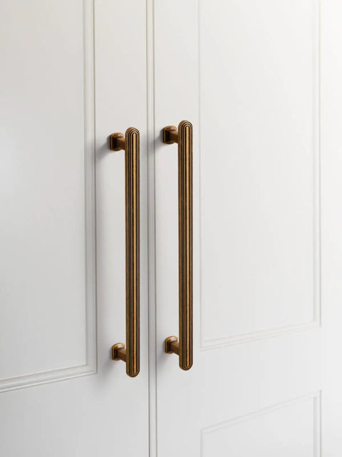 Five Pack 7.56 Inch Antique Brass Cabinet Pulls, Beefy Solid Zinc Alloy Drawer Handles For Kitchen Cabinets And Cupboards, Easy Install