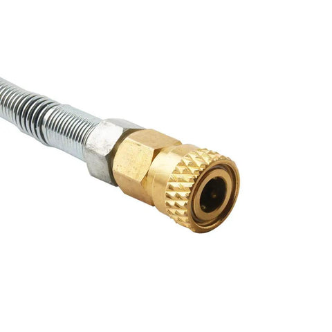 Close-up of DIN Valve Scuba Adapter For High Pressure 4500 PSI PCP Paintball HPA Tank Fill Station With 8mm Quick Disconnect.