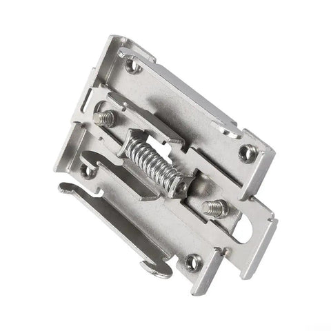 Two Pack 35mm DIN Rail Mount Clips For Solid State Relays Zinc Plated Iron Relay Brackets Rugged Guide Rail Holders For Easy Install In Control Cabinets And Industrial Electrical Panels. Zinc-plated iron 35mm DIN rail relay clip with spring mount