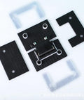 180 Degree Frameless Shower Door Hinge Set In Black Finish, Heavy Duty 304 Stainless Steel Glass To Glass Pivot For 8-12 mm Doors