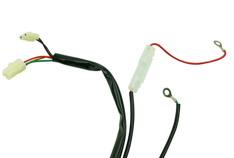 Complete GY6 Wiring Harness For 50cc 70cc 90cc 110cc 125cc 4 Stroke ATVs Mopeds Dirt Bikes Go Karts Ride Ready Replacement Upgrade TaoTao VIP 139QMB Compatible with Various 50cc to 125cc Engines, showing wiring with connected plugs.