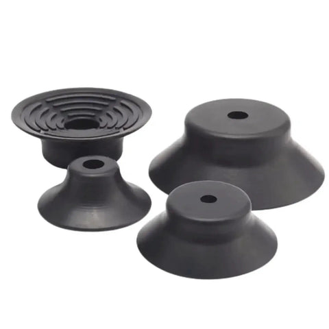 Heavy Duty Anti Slip Industrial Pneumatic Manipulator Vacuum Suction Cups VP 20K, 30K, 40K And 50K Series in black rubber.