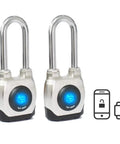 4th Gen Smart Padlock With Bluetooth And NFC Fob Weatherproof Tough As Nails Rugged Lock For Commercial Use Long Shackle IP45 Water And Freeze Proof Corrosion Resistant One Touch Power Button 2 Pack