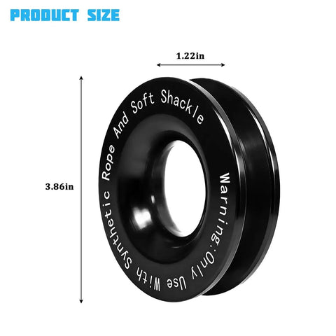 Heavy Duty Snatch Ring For Off Road Recovery, Aluminum Alloy Build For Serious Break Strength, 3.86in x 1.22in size