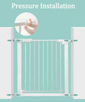 Walk Through Baby Gate For Narrow Doorways With Auto Close Pressure Mounted White Metal Safety Gate For Stairs Doorways Kitchen And Living Room