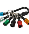 Colorful One Quarter Inch Hex Shank Aluminum Alloy Screwdriver Bits Holder Extension Bar Drill Adapter With Quick Change on keychain