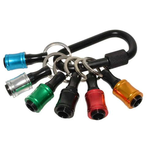 Colorful One Quarter Inch Hex Shank Aluminum Alloy Screwdriver Bits Holder Extension Bar Drill Adapter With Quick Change on keychain
