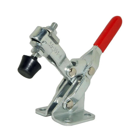 Four Pack Vertical Quick-Release Toggle Clamps, 110 Lb Holding Capacity, Anti-Slip Grip, GH-101A, close-up view