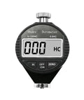 Digital Shore Hardness Durometer And Tester Meter For Rubber Leather Plastic Acrylic Portable Handheld Gauge Black Edition close-up view showing LCD display and buttons.