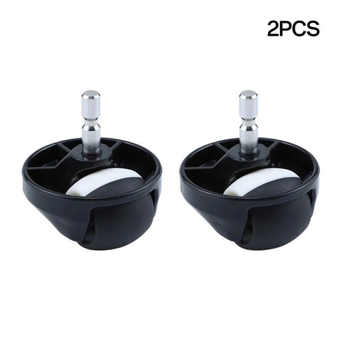 Front wheel caster assembly for Roomba; black plastic housing with metal stem, 2-pack.