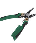 SASKATE 8 In 1 Wire Stripper Pliers With Voltage Tester Multi Functional Crimping Cutting Tool For Electrical Work High Carbon Steel in green.