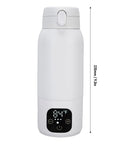 Cordless Portable Travel Electric Kettle 500ml 316 Stainless Steel with display, 9.3 inches tall, ideal for quick tea and coffee prep.