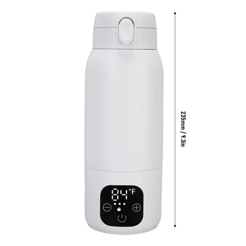 Cordless Portable Travel Electric Kettle 500ml 316 Stainless Steel with display, 9.3 inches tall, ideal for quick tea and coffee prep.