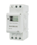 Digital Programmable Timer Switch 110V AC 16A SPDT Relay Weekly Scheduling Timer For Home And Light Industrial Use Auto On Off Easy Install Durable Relay Module For Lights Fans Pumps And Appliances, front view