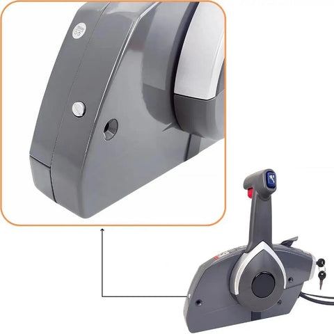 Remote Boat Engine Control Box With Key Switch 5006180 for Evinrude Johnson OMC BPR Outboard, side view detail and lever