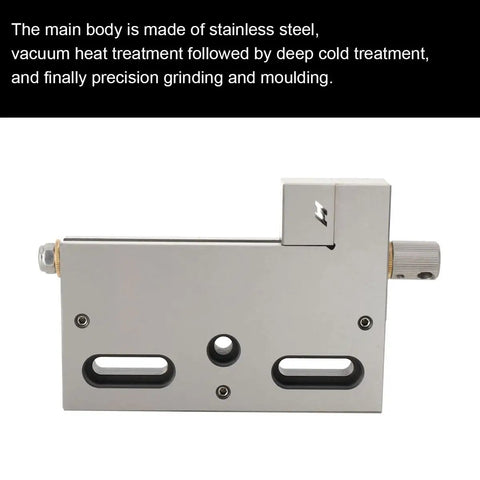 Rock-Solid Stainless Steel 4 Inch Toolmakers Vise For Wire EDM And CNC Cutting, side view showing adjustment mechanism