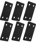 Six Pack Stainless Steel Furniture Joining Plates Black Flat Straight Brackets With Screws for stable support and easy use