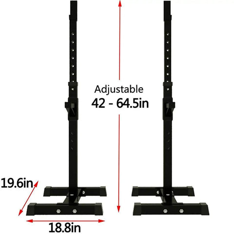Crush Your Workouts With This Adjustable Squat Rack Bench Press Stand Built For Serious Home Gym Weightlifting, adjustable height 42-64.5in