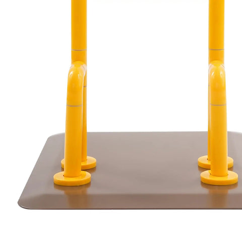 Chair And Couch Stand Assist Bar With Auto Light For Easy Getting In And Out, Heavy Duty Bed Rail base view showing yellow supports