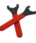 Heavy Duty ER Spanner Wrench For Collet Chuck Holder Spindle Nut Fits ER16 To ER50 Precision Tool Grip, red handle, dual ends.