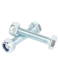 Premium 304 Stainless Steel M6 X 35mm Hex Head Bolts And Anti Loosening Lock Nuts Kit, 50 Sets, Zinc Plated Hex Screws With Washers For Indoor Outdoor Use, Hex Socket Drive, Garage Grade Heavy Duty, Rust Resistant. M6 x 35mm bolts with lock nut