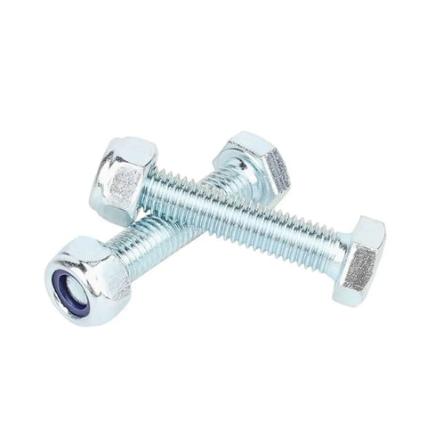 Premium SS304 Stainless Steel M6 Hex Head Bolts With Anti Loosening Lock Nuts Kit 50 Sets Zinc Plated Hex Screws For Indoor And Outdoor Use Heavy Duty Great For DIY Projects Furniture And Universal Fastening, M6 bolts with lock nuts
