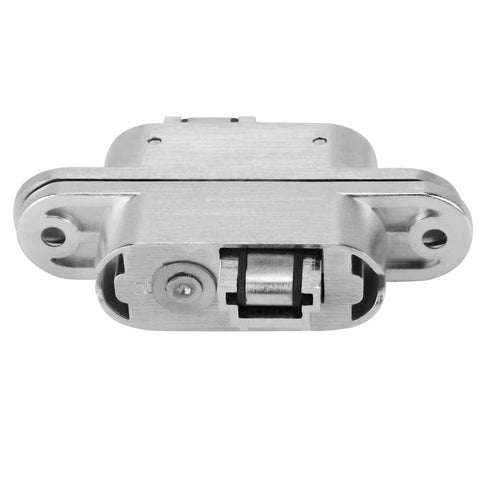Two Pack 180 Degree Concealed Cross Door Hinge Set Zinc Alloy Invisible Hinge for Cabinets Cupboards Doors and Gates