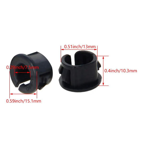 200 Piece Nylon Cable Snap Bushing Set Heavy Duty Half Inch 13mm Black Snap In Bushing Grommet Protector For Cables