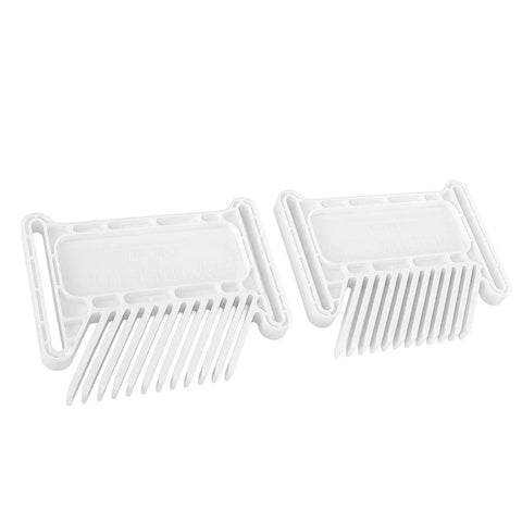 Adjustable Featherboard For Router Table And Table Saw Delivering Dead Nut Grip On Your Lumber So You Can Nail Flawless Cuts Every Time Without Breaking A Sweat White - pair of white plastic combs for woodworking.