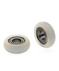 Twenty Pieces Of Snazzy Nylon Plastic Coated 686ZZ Ball Bearings for door slides, featuring white plastic exterior and steel interior.