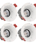 Four Pack Waterproof Recessed Downlight Aluminum Led Ceiling Light 30 Watt Anti Glare COB Spotlight with water droplets