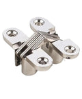 Heavy Duty Zinc Alloy Cross Hidden Hinge 8x42mm Invisible Hinge For Residential Doors 180 Degree Folding Silver Finish